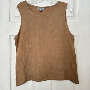 KLEIO Brown Cotton Gauze Tank